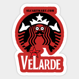 V for Velarde tee Sticker